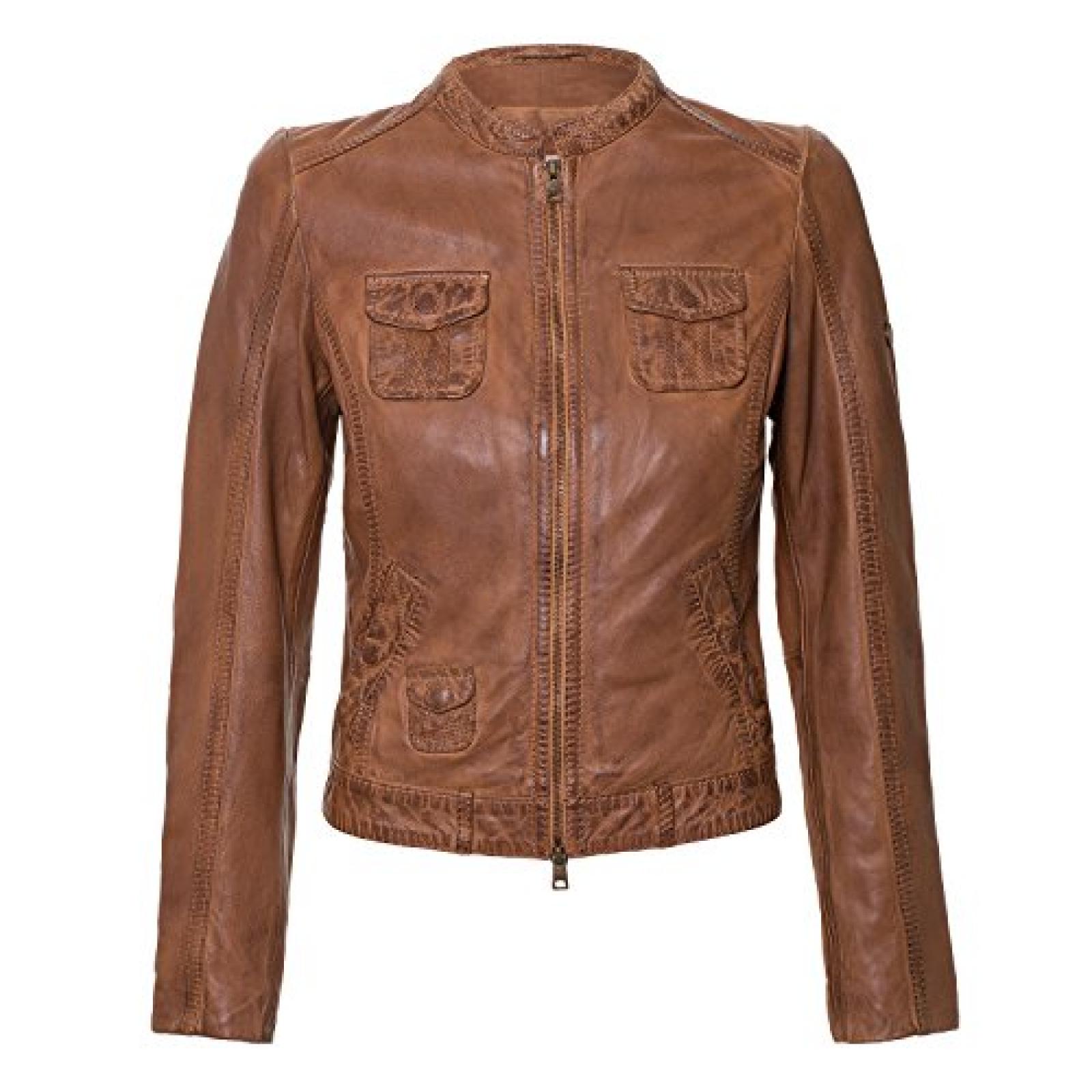 Jacke "Nantes" von MaraMahr aus weichem Lammleder f&uuml;r Damen in cognac 